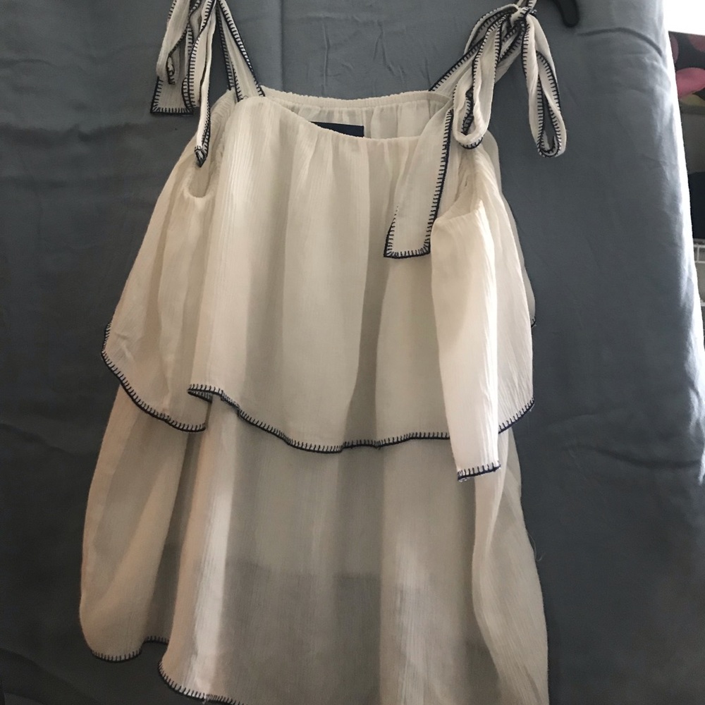 Ruffled white layered top
